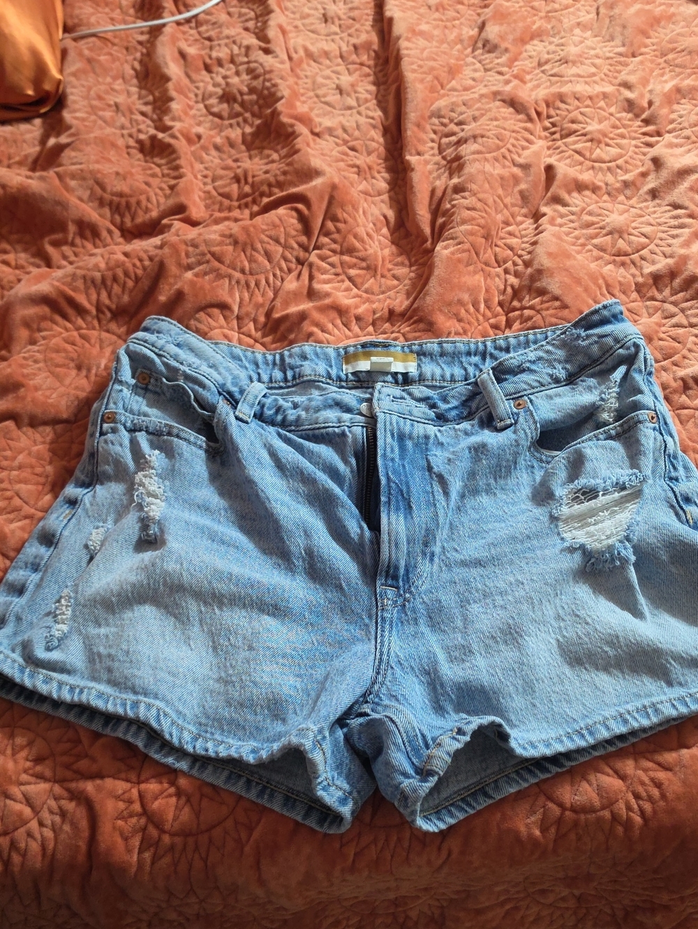 Maurices Light Blue Distressed Denim Shorts